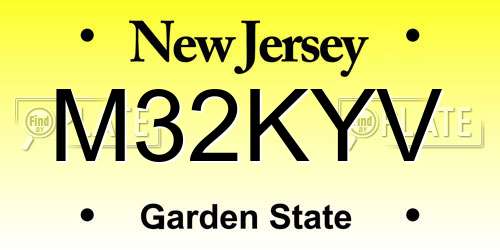M32KYV New Jersey License Plate