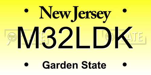 M32LDK New Jersey License Plate