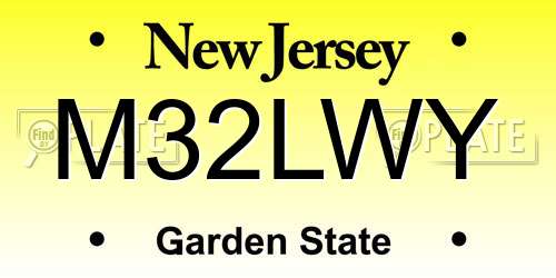 M32LWY New Jersey License Plate