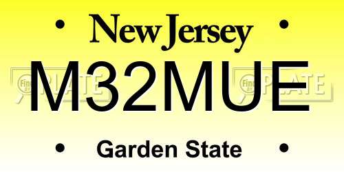 M32MUE New Jersey License Plate