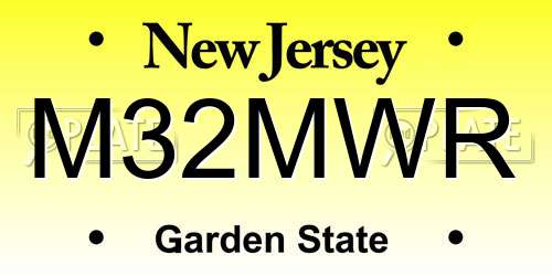 M32MWR New Jersey License Plate
