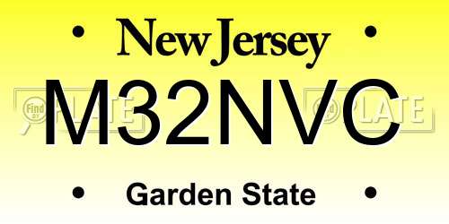 M32NVC New Jersey License Plate