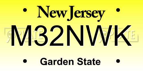 M32NWK New Jersey License Plate