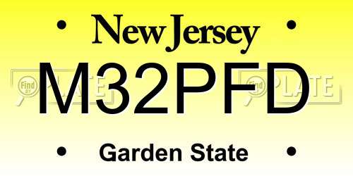M32PFD New Jersey License Plate