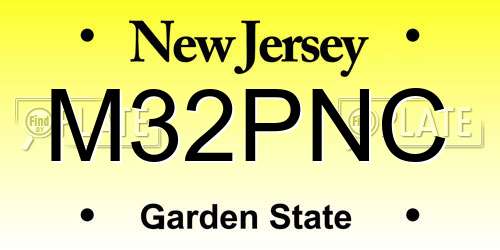 M32PNC New Jersey License Plate