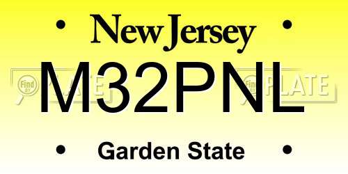 M32PNL New Jersey License Plate
