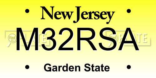 M32RSA New Jersey License Plate