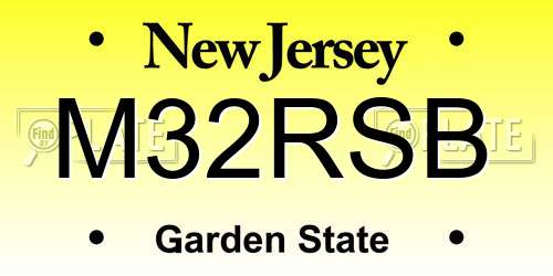 M32RSB New Jersey License Plate