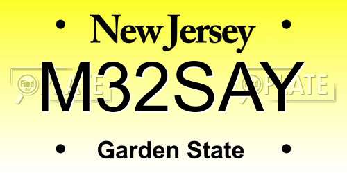 M32SAY New Jersey License Plate