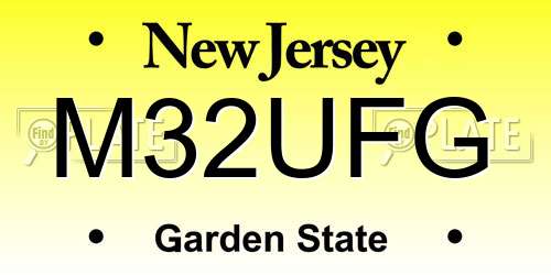 M32UFG New Jersey License Plate