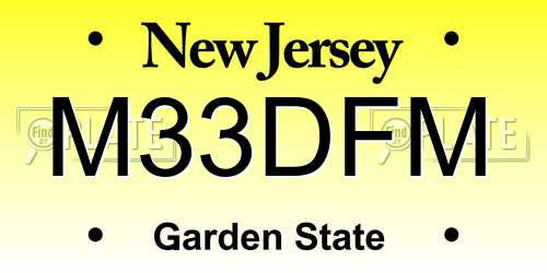M33DFM New Jersey License Plate