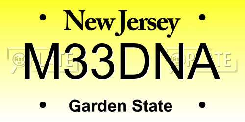 M33DNA New Jersey License Plate