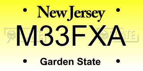 M33FXA New Jersey License Plate