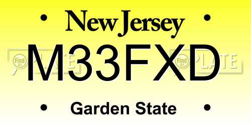 M33FXD New Jersey License Plate