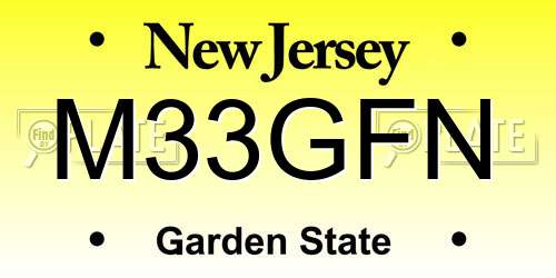 M33GFN New Jersey License Plate