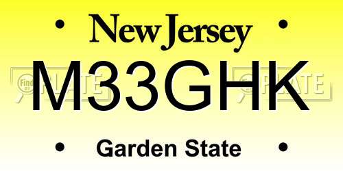 M33GHK New Jersey License Plate
