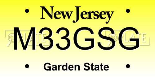 M33GSG New Jersey License Plate