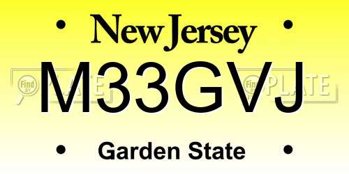 M33GVJ New Jersey License Plate