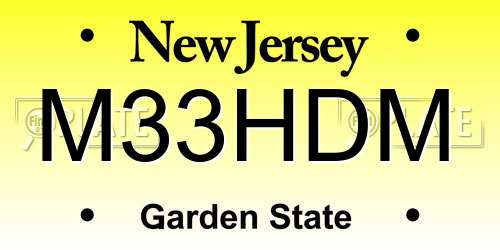 M33HDM New Jersey License Plate