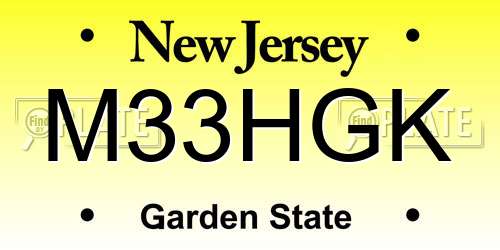 M33HGK New Jersey License Plate