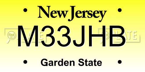 M33JHB New Jersey License Plate