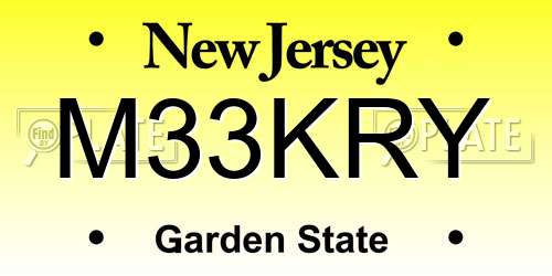 M33KRY New Jersey License Plate