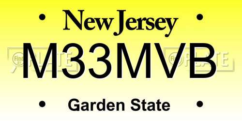 M33MVB New Jersey License Plate