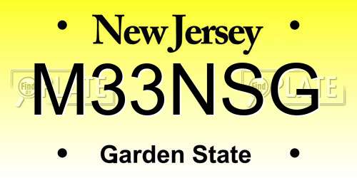 M33NSG New Jersey License Plate