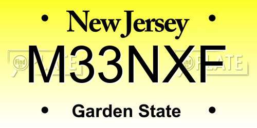 M33NXF New Jersey License Plate