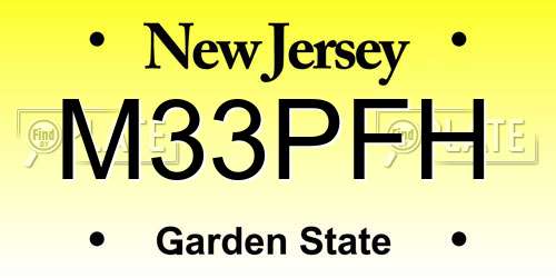M33PFH New Jersey License Plate