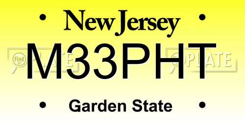 M33PHT New Jersey License Plate