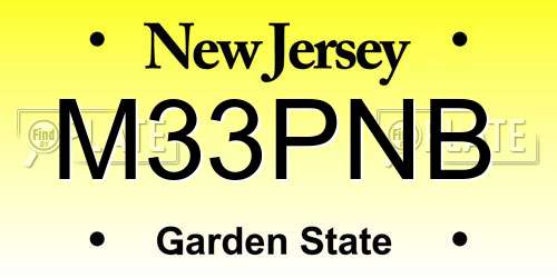 M33PNB New Jersey License Plate