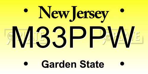 M33PPW New Jersey License Plate