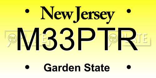 M33PTR New Jersey License Plate