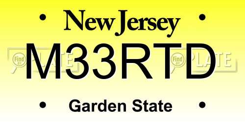M33RTD New Jersey License Plate