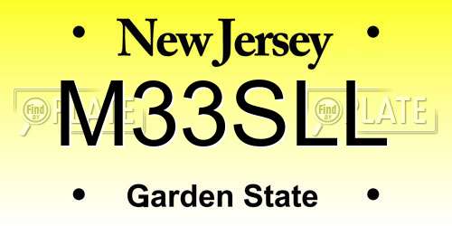 M33SLL New Jersey License Plate