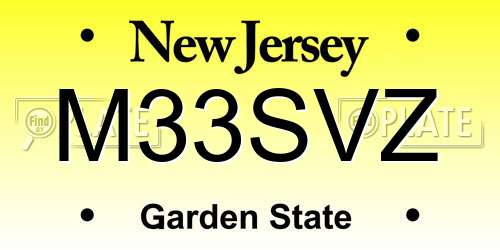 M33SVZ New Jersey License Plate