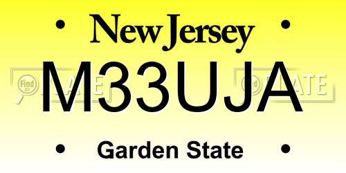 M33UJA New Jersey License Plate