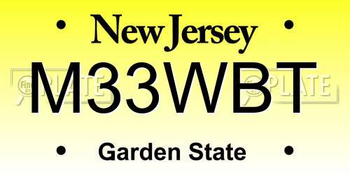 M33WBT New Jersey License Plate