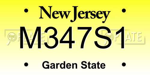 M347S1 New Jersey License Plate