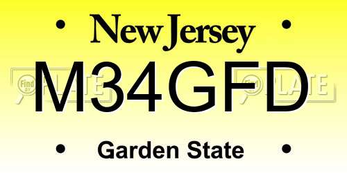 M34GFD New Jersey License Plate