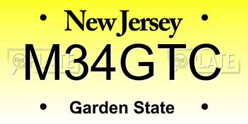 M34GTC New Jersey License Plate
