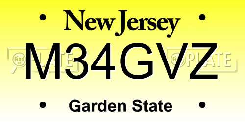 M34GVZ New Jersey License Plate