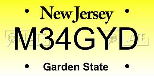 M34GYD New Jersey License Plate
