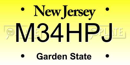 M34HPJ New Jersey License Plate