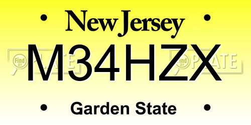 M34HZX New Jersey License Plate