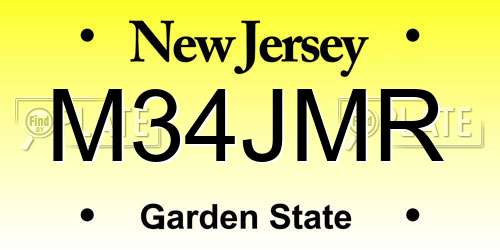 M34JMR New Jersey License Plate
