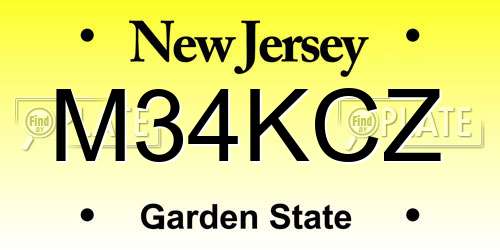 M34KCZ New Jersey License Plate