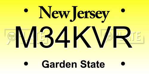 M34KVR New Jersey License Plate
