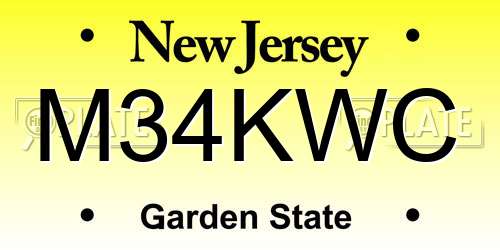 M34KWC New Jersey License Plate